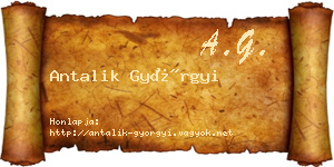 Antalik Györgyi névjegykártya